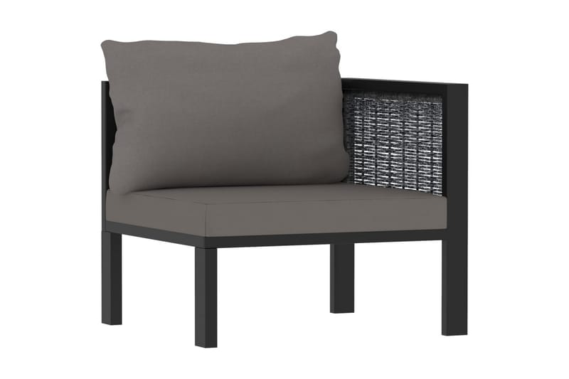 Trädgårdssoffa 2-sits med dynor antracit konstrotting - Grå - Utemöbler - Utesoffor & bänkar - Loungesoffa