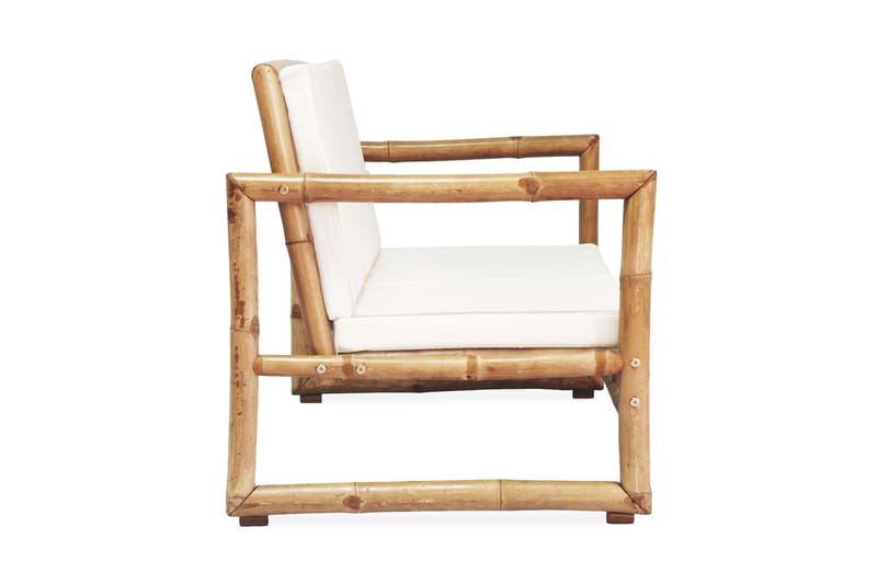 Trädgårdssoffa 2-sits med dynor bambu - Brun - Utemöbler - Utesoffor & bänkar - Loungesoffa