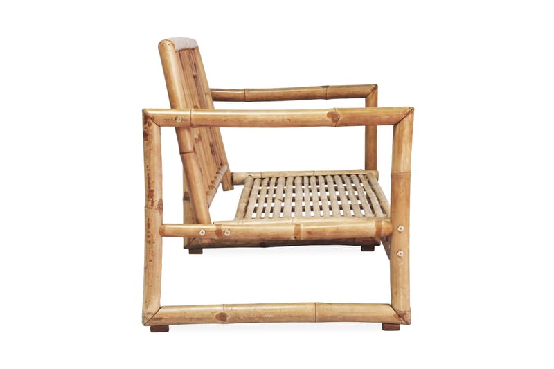 Trädgårdssoffa 2-sits med dynor bambu - Brun - Utemöbler - Utesoffor & bänkar - Loungesoffa