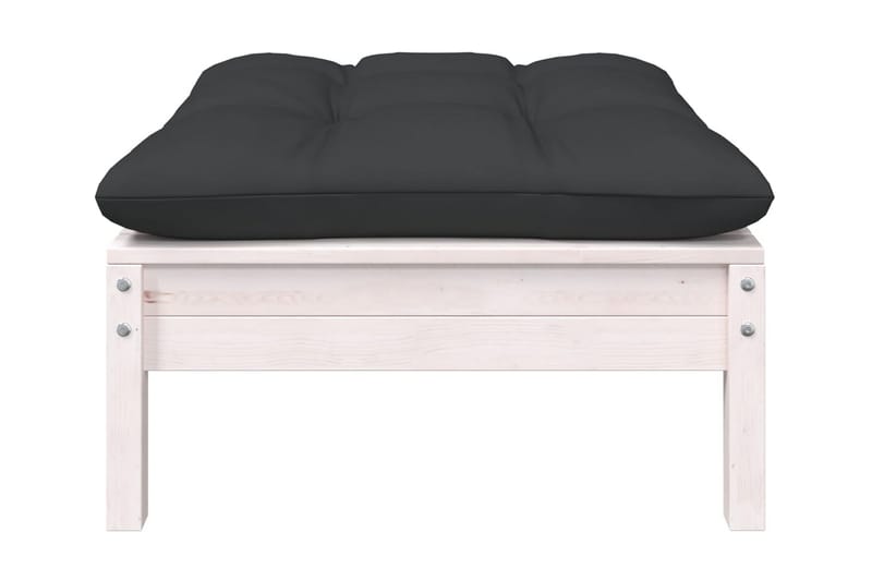 Trädgårdssoffa 2-sits med dynor vit massiv furu - Vit - Utemöbler - Utesoffor & bänkar - Loungesoffa