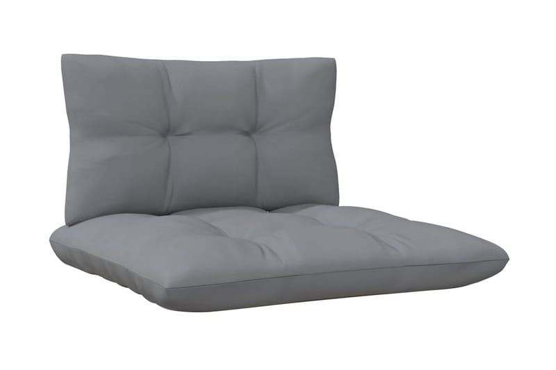 Trädgårdssoffa 2-sits med grå dynor massiv furu - Grå - Utemöbler - Utesoffor & bänkar - Loungesoffa