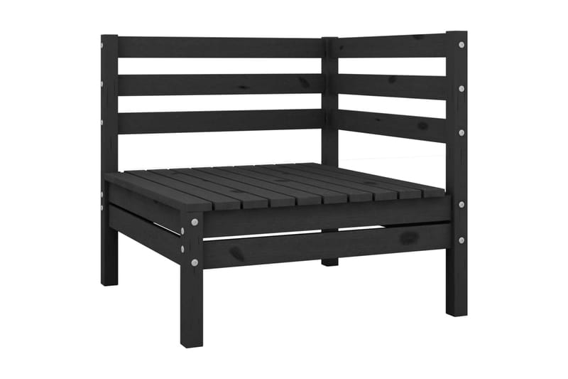 Trädgårdssoffa 2-sits svart massiv furu - Svart - Utemöbler - Utesoffor & bänkar - Loungesoffa