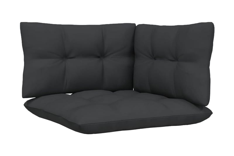 Trädgårdssoffa 3-sits med antracit dynor massiv furu - Mörkgrå - Utemöbler - Utesoffor & bänkar - Loungesoffa