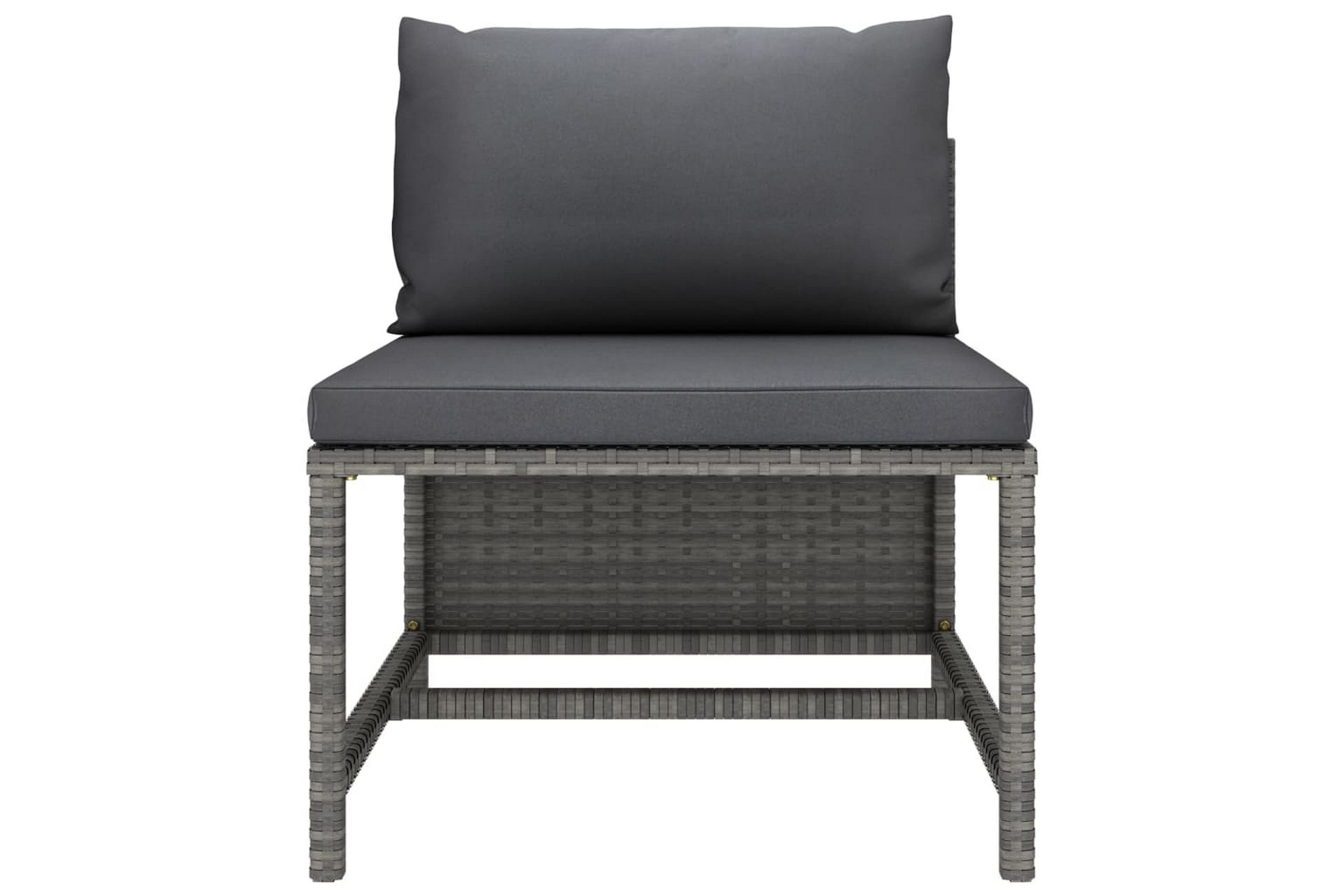 Trädgårdssoffa 3-sits med dynor konstrotting grå - Grå - Utemöbler - Utesoffor & bänkar - Loungesoffa