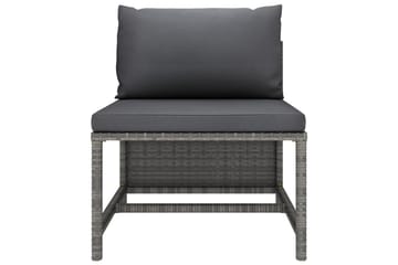 Trädgårdssoffa 3-sits med dynor konstrotting grå - Grå - Utemöbler - Utesoffor & bänkar - Loungesoffa