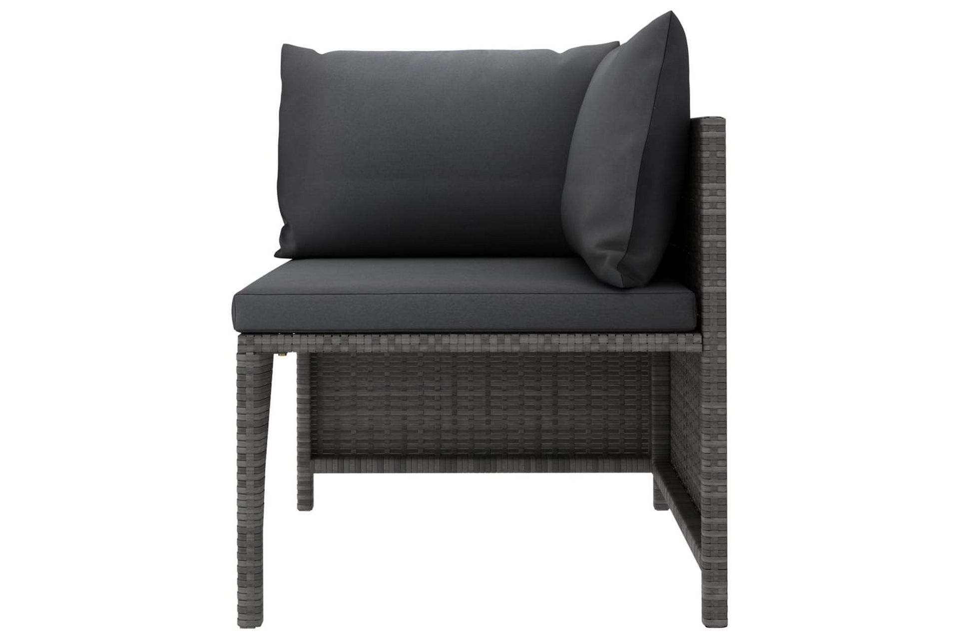 Trädgårdssoffa 3-sits med dynor konstrotting grå - Grå - Utemöbler - Utesoffor & bänkar - Loungesoffa