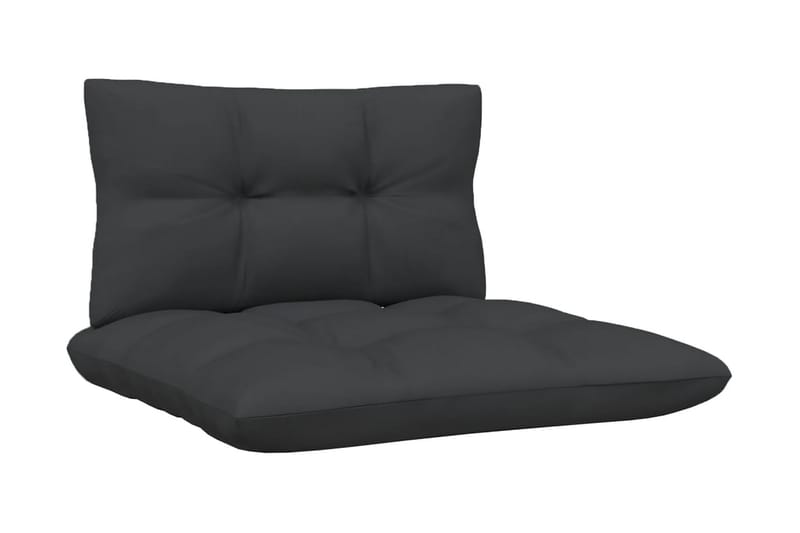 Trädgårdssoffa 4-sits med antracit dynor massiv furu - Svart - Utemöbler - Utesoffor & bänkar - Loungesoffa