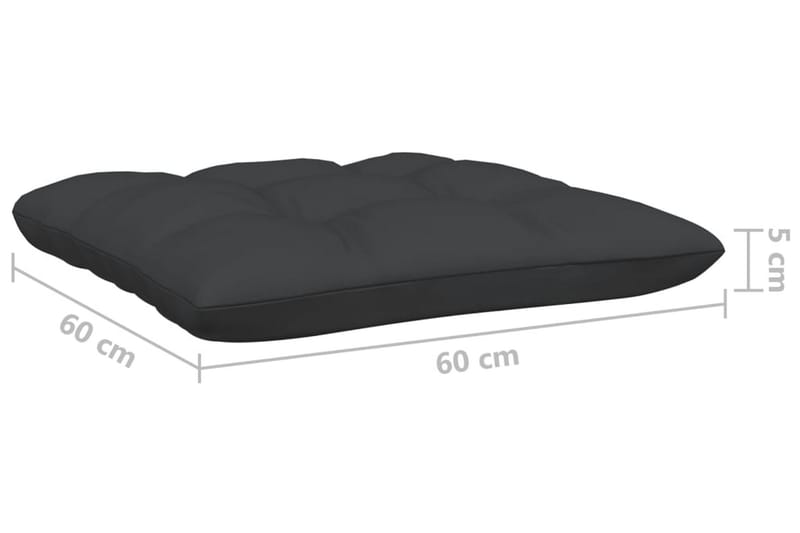 Trädgårdssoffa 4-sits med antracit dynor massiv furu - Svart - Utemöbler - Utesoffor & bänkar - Loungesoffa