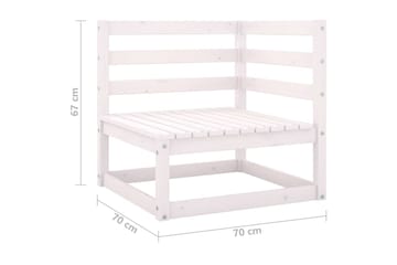 Trädgårdssoffa 4-sits vit massiv furu - Vit - Utemöbler - Utesoffor & bänkar - Loungesoffa