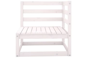 Trädgårdssoffa 4-sits vit massiv furu - Vit - Utemöbler - Utesoffor & bänkar - Loungesoffa