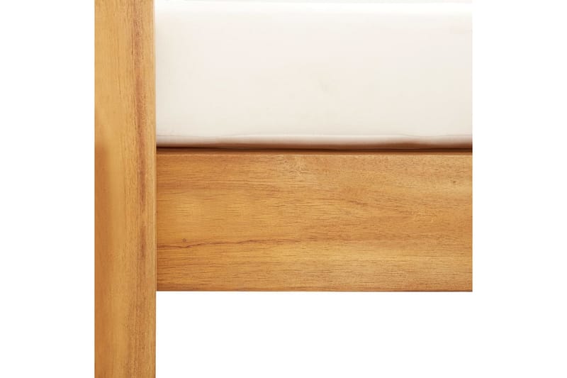 Trädgårdssoffa med dyna 140 cm massivt akaciaträ gräddvit - Vit - Utemöbler - Utesoffor & bänkar - Loungesoffa