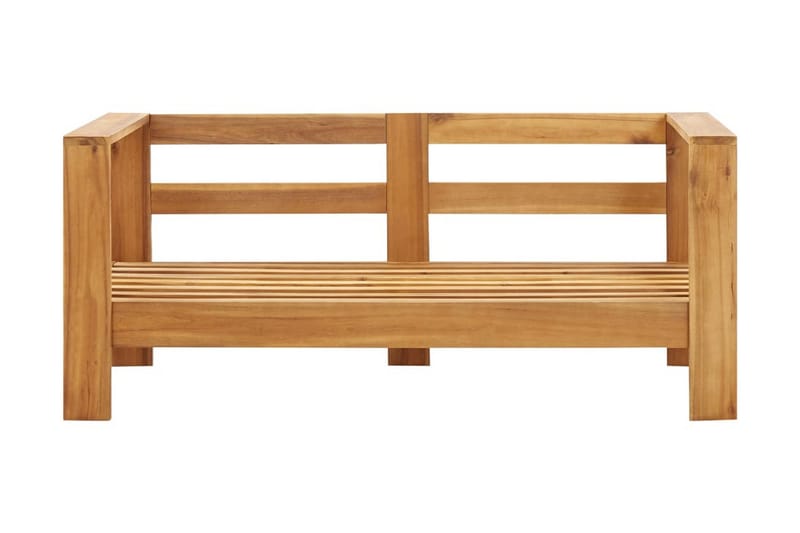 Trädgårdssoffa med dyna 140 cm massivt akaciaträ gräddvit - Vit - Utemöbler - Utesoffor & bänkar - Loungesoffa