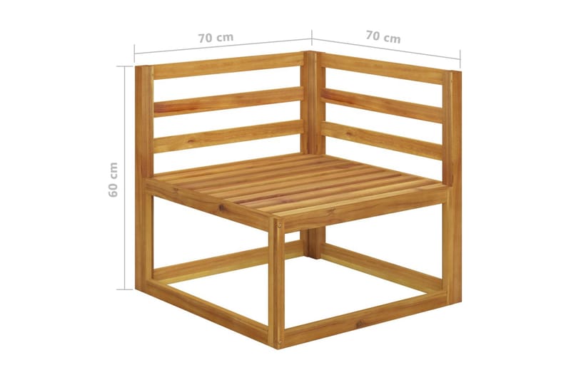 Trädgårdssoffa med dynor 4-sits massivt akaciaträ - Grå - Utemöbler - Utesoffor & bänkar - Loungesoffa