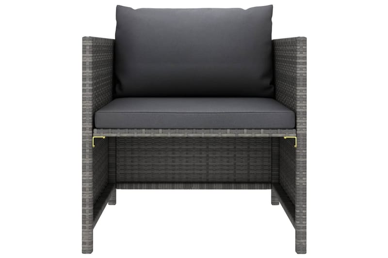 Trädgårdssoffset med dynor 4 delar konstrotting grå - Grå - Loungemöbler - Loungesoffa