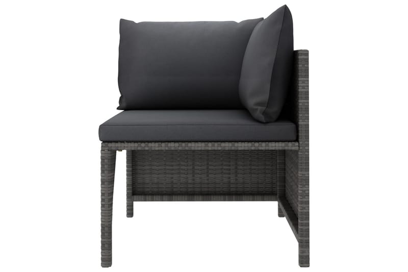 Trädgårdssoffset med dynor 4 delar konstrotting grå - Grå - Loungemöbler - Loungesoffa