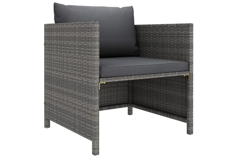 Trädgårdssoffset med dynor 4 delar konstrotting grå - Grå - Loungemöbler - Loungesoffa