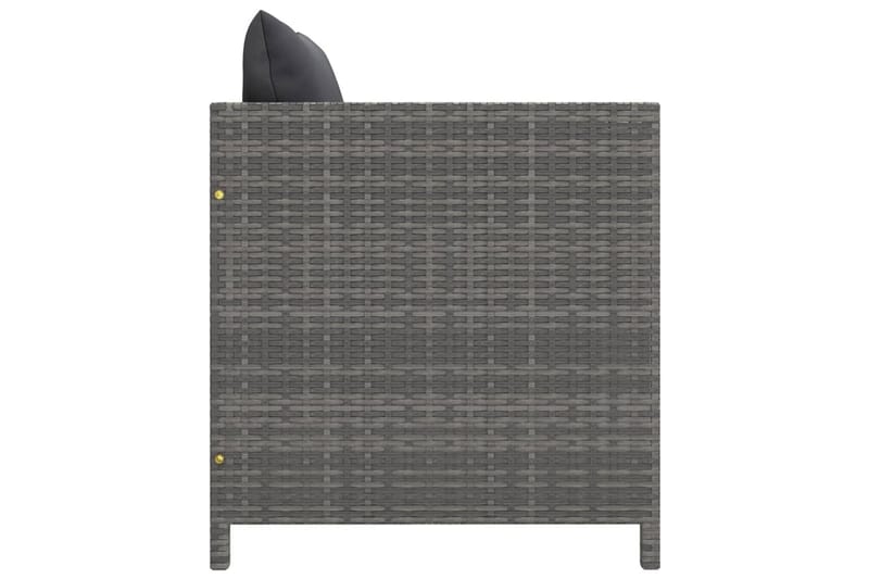 Trädgårdssoffset med dynor 4 delar konstrotting grå - Grå - Loungemöbler - Loungesoffa