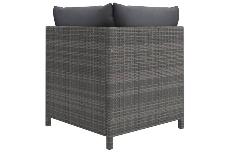 Trädgårdssoffset med dynor 4 delar konstrotting grå - Grå - Loungemöbler - Loungesoffa