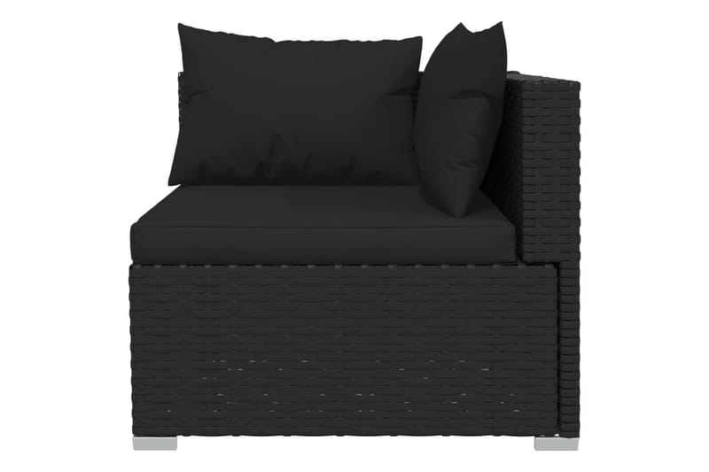 TvåsitsUtesoffa med dynor konstrotting svart - Svart - Utemöbler - Utesoffor & bänkar - Loungesoffa