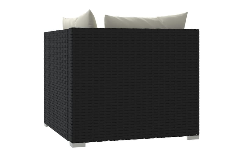 Tvåsitssoffa med dynor konstrotting svart - Svart/vit - Loungesoffa