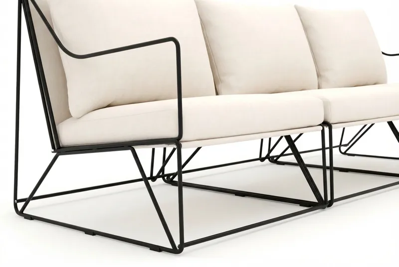 Usteryd 3 sits Loungesoffa - Svart/Beige - Utemöbler - Utesoffor & bänkar - Loungesoffa