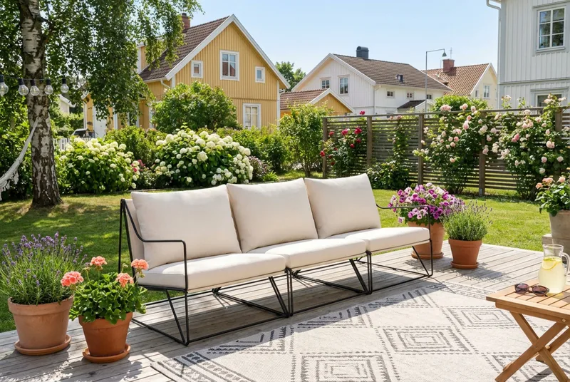 Usteryd 3 sits Loungesoffa - Svart/Beige - Utemöbler - Utesoffor & bänkar - Loungesoffa