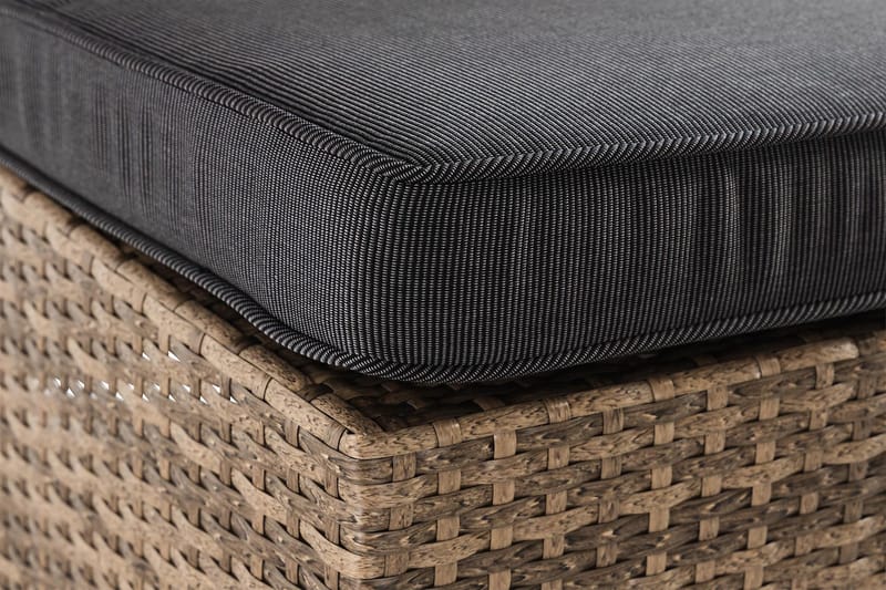 Wisconsin Premium 2-sits Loungesoffa utomhus – Utesoffa i Konstrotting för balkong - Sand Beige / Svarta dynor - Utemöbler - Utesoffor & bänkar - Loungesoffa