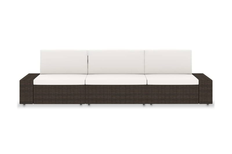 Modulsoffa 3-sits konstrotting brun - Loungemöbler - Loungesoffa