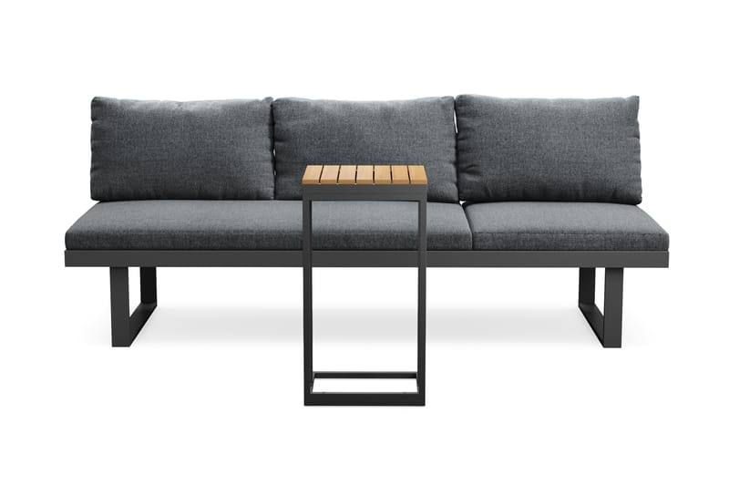 Samira Fällbar Utesoffa med soffbord - Solsäng i aluminium - Grå - Utemöbler - Utesoffor & bänkar - Loungesoffa