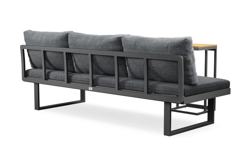 Samira Fällbar Utesoffa med soffbord - Solsäng i aluminium - Grå - Utemöbler - Utesoffor & bänkar - Loungesoffa