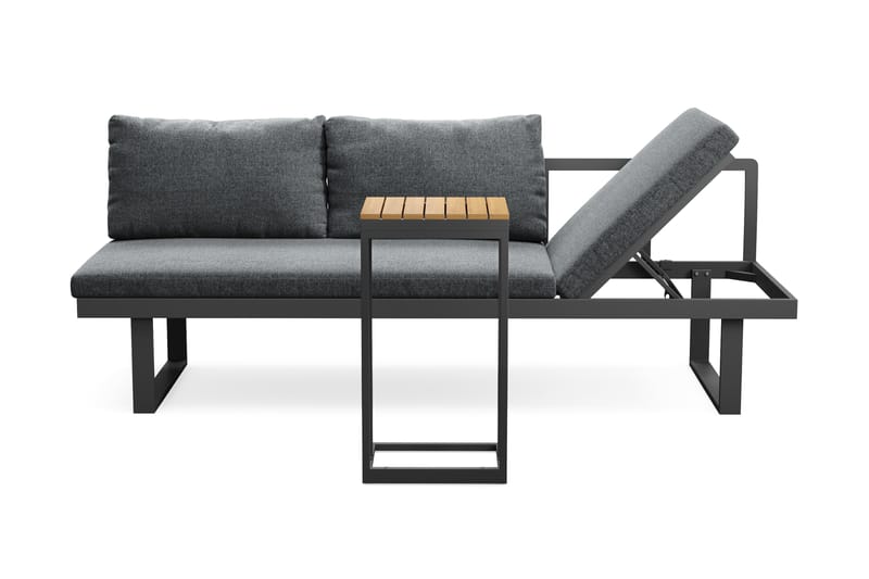 Samira Fällbar Utesoffa med soffbord - Solsäng i aluminium - Grå - Utemöbler - Utesoffor & bänkar - Loungesoffa