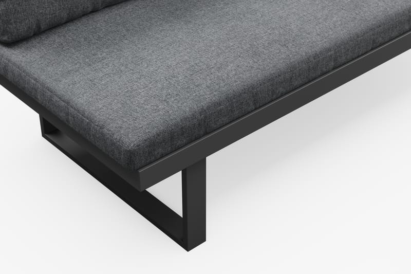 Samira Fällbar Utesoffa med soffbord - Solsäng i aluminium - Grå - Utemöbler - Utesoffor & bänkar - Loungesoffa