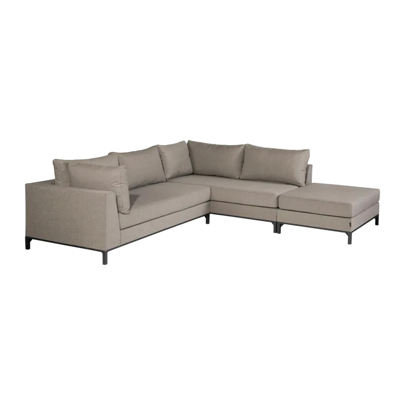 Schäslongsoffa 4-sits Sicilië Utomhus, Taupe