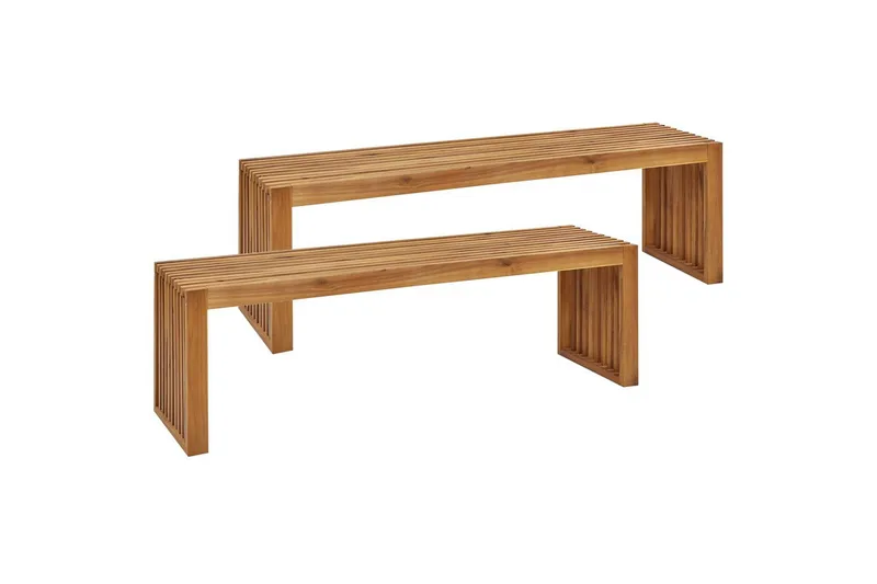 Set med 2 trädgårdsbänkar Sulzano