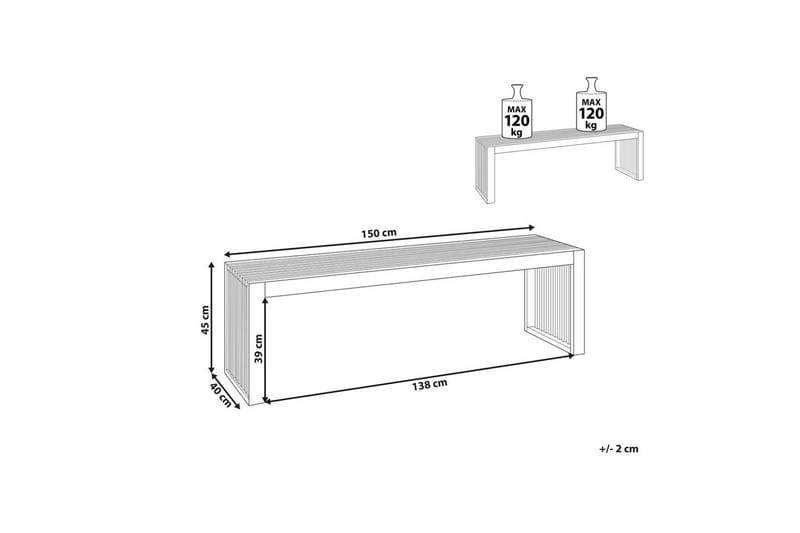Set med 2 trädgårdsbänkar Sulzano - Utemöbler - Utesoffor & bänkar - Trädgårdsbänkar