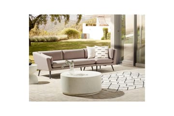 Soffa Loretello Beige/grå, Högervänd - Beige/grå, Högervänd - Utemöbler - Utesoffor & bänkar - Loungesoffa
