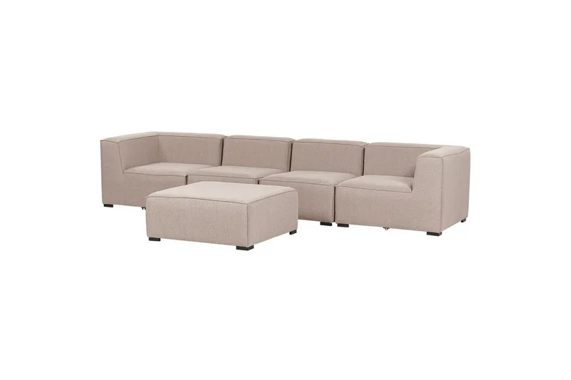 Soffa med fotpall Arezzo Beige/svart - Beige/svart - Utemöbler - Utegrupp - Loungegrupp