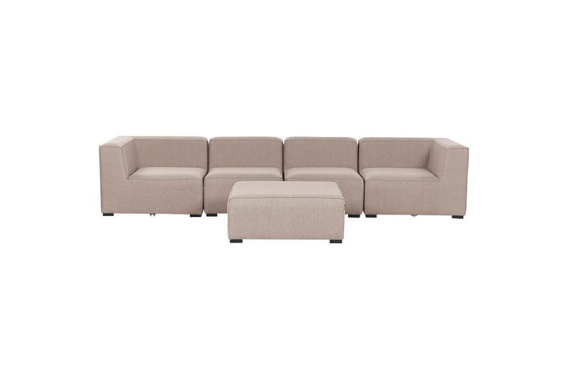 Soffa med fotpall Arezzo Beige/svart, Beige/svart