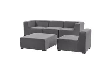 Soffa med fotpall Arezzo Grå/svart - Grå/svart - Utemöbler - Utegrupp - Loungegrupp