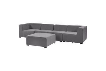 Soffa med fotpall Arezzo Grå/svart - Grå/svart - Utemöbler - Utegrupp - Loungegrupp