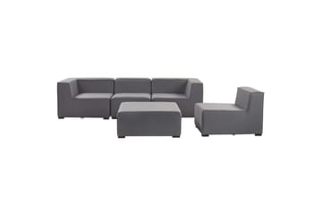 Soffa med fotpall Arezzo Grå/svart - Grå/svart - Utemöbler - Utegrupp - Loungegrupp
