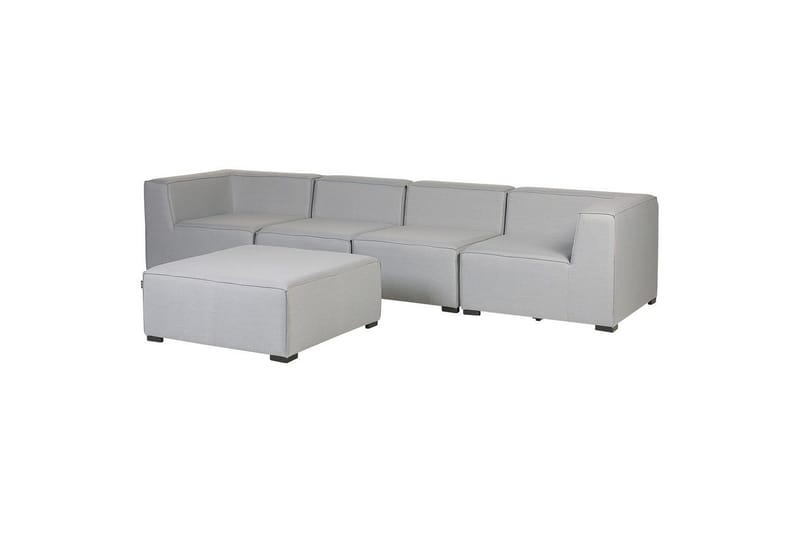 Soffa med fotpall Arezzo Ljusgrå/svart - Ljusgrå/svart - Utemöbler - Utesoffor & bänkar - Loungesoffa