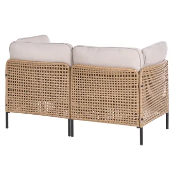 Soffa utomhus 2-Sits Omegana Konstrotting - Beige/Svart - Utemöbler - Utesoffor & bänkar - Loungesoffa