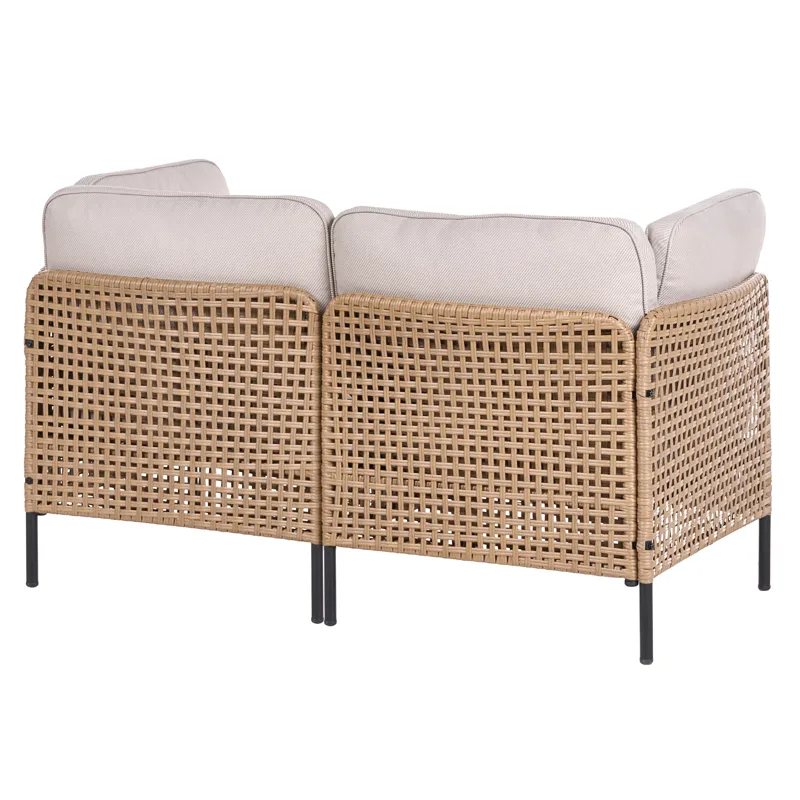Soffa utomhus 2-Sits Omegana Konstrotting - Beige/Svart - Utemöbler - Utesoffor & bänkar - Loungesoffa
