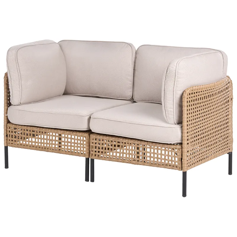 Soffa utomhus 2-Sits Omegana Konstrotting - Beige/Svart - Utemöbler - Utesoffor & bänkar - Loungesoffa