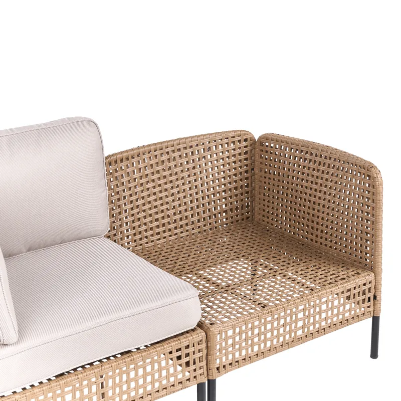 Soffa utomhus 2-Sits Omegana Konstrotting - Beige/Svart - Utemöbler - Utesoffor & bänkar - Loungesoffa