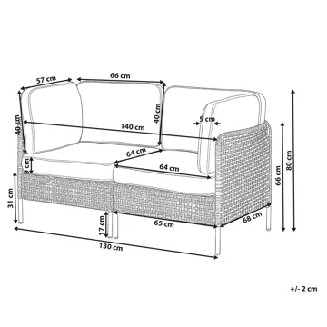 Soffa utomhus 2-Sits Omegana Konstrotting - Beige/Svart - Utemöbler - Utesoffor & bänkar - Loungesoffa