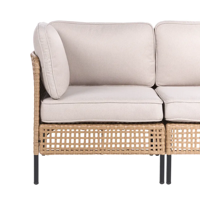 Soffa utomhus 2-Sits Omegana Konstrotting - Beige/Svart - Utemöbler - Utesoffor & bänkar - Loungesoffa