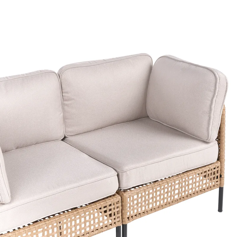 Soffa utomhus 2-Sits Omegana Konstrotting - Beige/Svart - Utemöbler - Utesoffor & bänkar - Loungesoffa