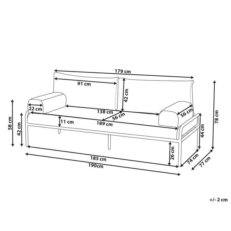 Soffa utomhus 2-Sits Solofra - Grön - Utemöbler - Utesoffor & bänkar - Loungesoffa